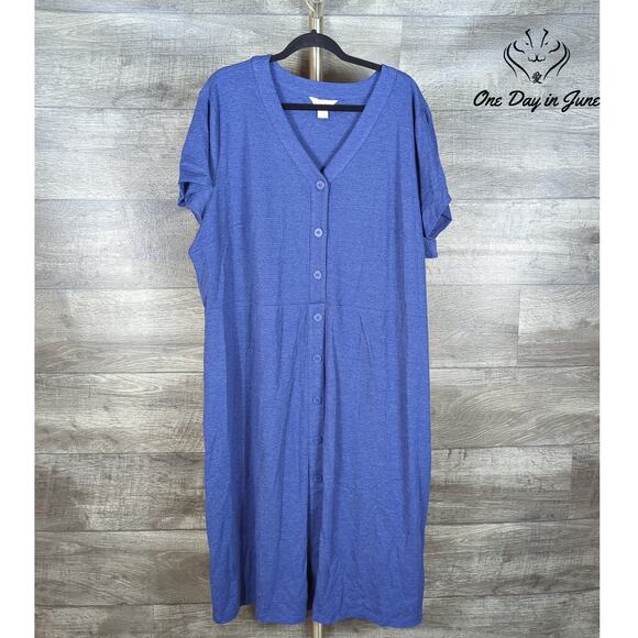 Liz Claiborne Plus Size Button Front Short Sleeve Dress Size 3X - Picture 1 of 7